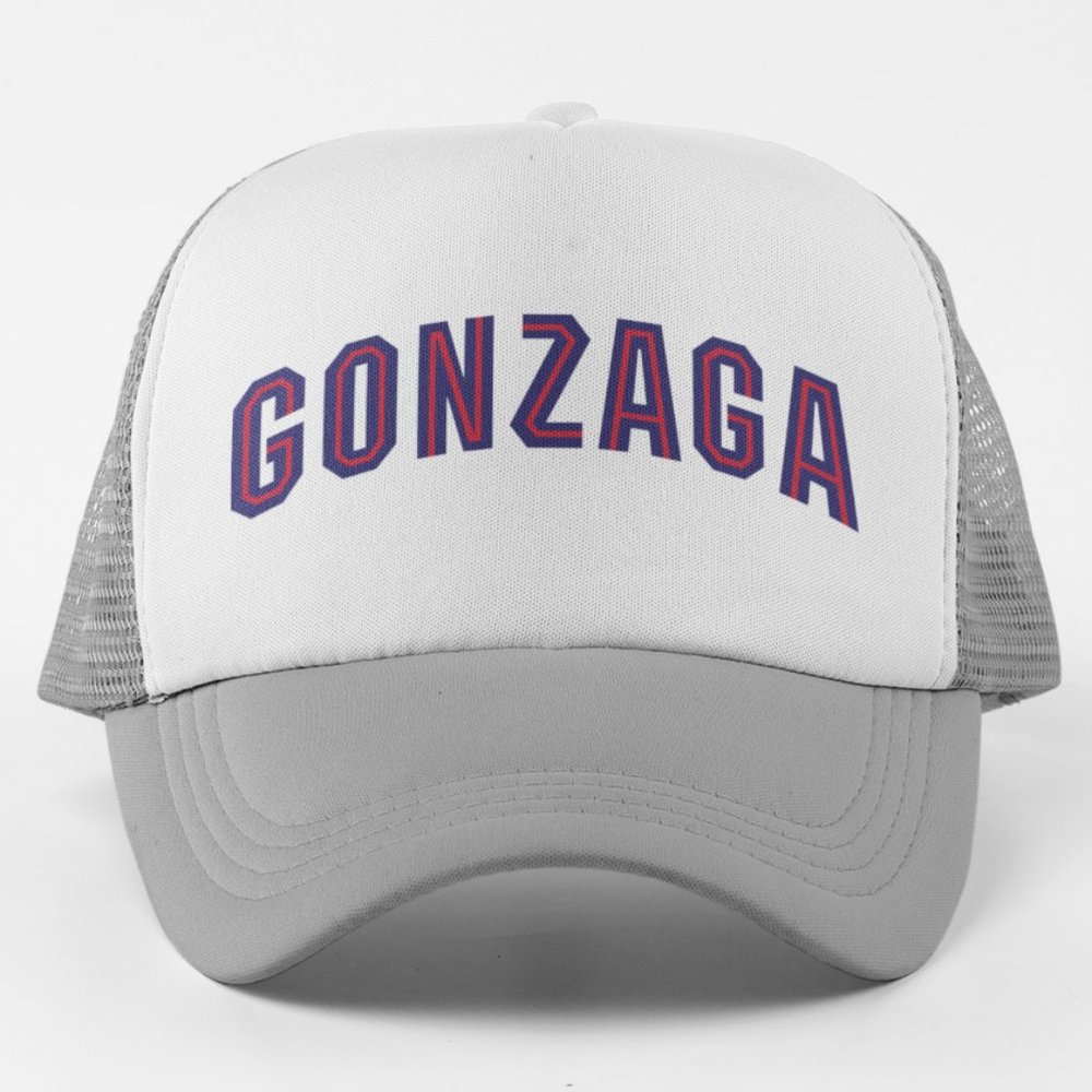 NEW Gonzaga Bulldogs Retro Arch Wordmark Foam Trucker Mesh Snapback Hat GREY